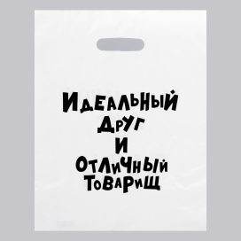 Пакет с приколами полиэтиленовый с вырубной ручкой «Идеальный Друг И Отличный Товарищ» 31х40 см "Атекс" г. Пермь