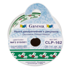 "Gamma" хлопковая лента с рис. CLP-162 ФАСОВКА 16 мм 5/8 " 3 м "Атекс" г. Пермь