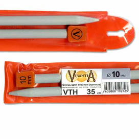 "Visantia" Спицы прямые VTH d 10,0мм/35см 2шт со спец.покрытием "Атекс" г. Пермь