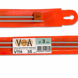 "Visantia" Спицы прямые VTH d 3,0мм/35см 2шт со спец.покрытием "Атекс" г. Пермь