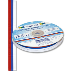 "GAMMA" Лента декоративная TKR-10 триколор 10 м 33 м ± 2 м белый/синий/красный "Атекс" г. Пермь