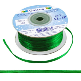 Лента атласная 3мм 91.4м (1/8") AL-3P "GAMMA" "Атекс" г. Пермь