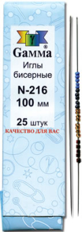 "GAMMA" Иглы бисерные №100 N-216 25шт "Атекс" г. Пермь