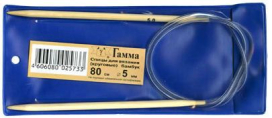 "GAMMA" Спицы круговые BC1 бамбук 80см d 5,0мм "Атекс" г. Пермь