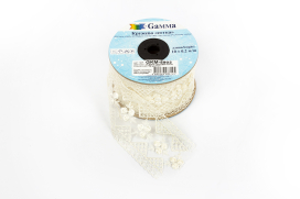 Кружево "Gamma" "сетка" GKM-5902 59 мм в рулоне 10 м ± 0.2 Турция "Атекс" г. Пермь