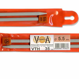 "Visantia" Спицы прямые VTH d 5,5мм/35см 2шт со спец.покрытием "Атекс" г. Пермь
