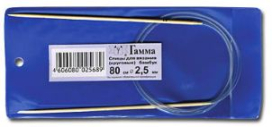 "GAMMA" Спицы круговые BC1 бамбук 80см d 2,5мм "Атекс" г. Пермь