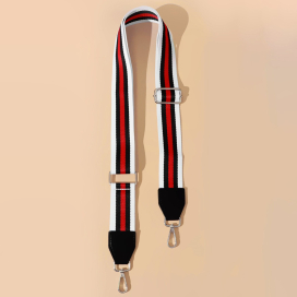 Ручка для сумки стропа с кожаной вставкой 140 × 3,8 см белый/чёрный/красный "Атекс" г. Пермь